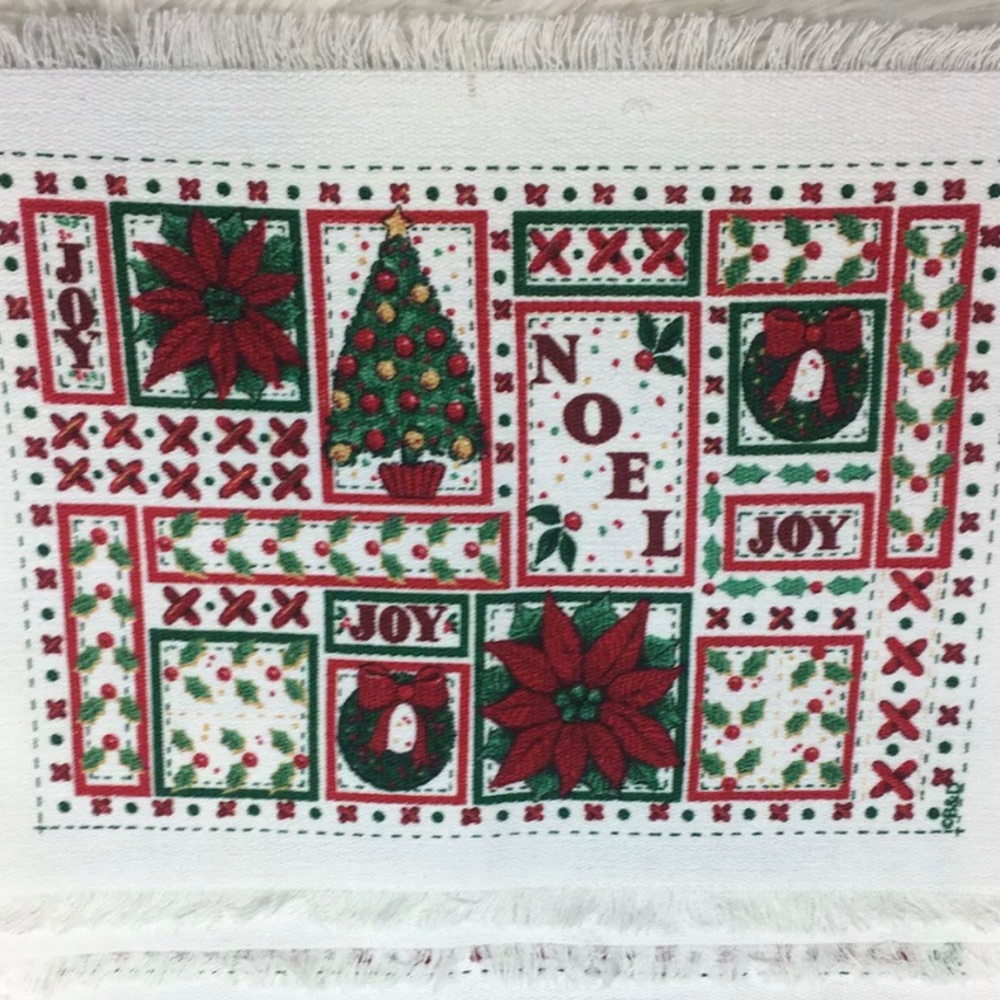 Vintage Christmas Poinsettia Placemats set of 4